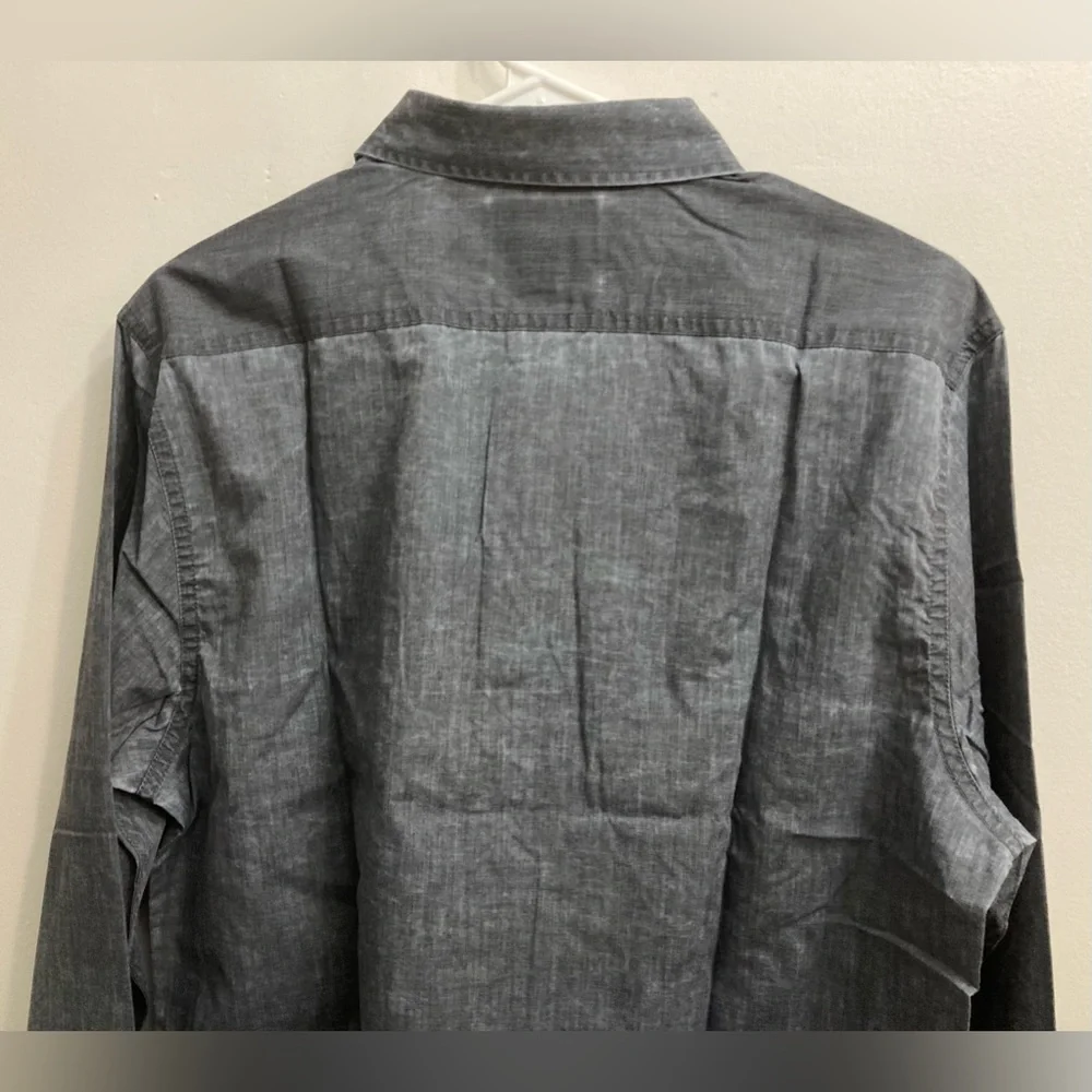 NWT Flag & Anthem Men’s Charcoal Vintage Washed Long Sleeve Shirt Size Medium